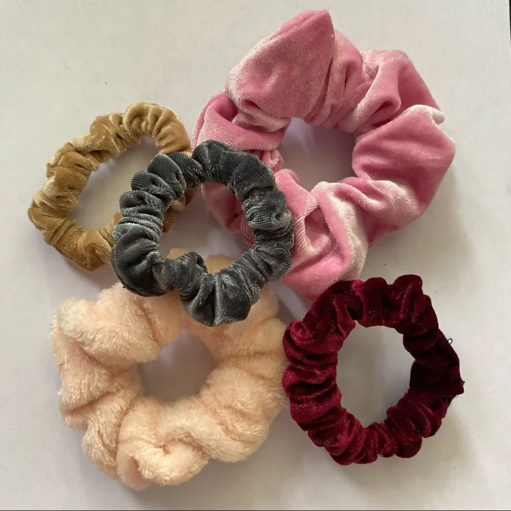 Set of 5 Velvet Scrunchies